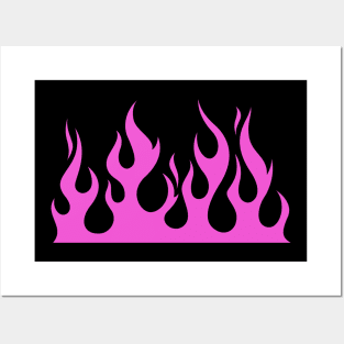 Pink Hot Rod Flames Posters and Art